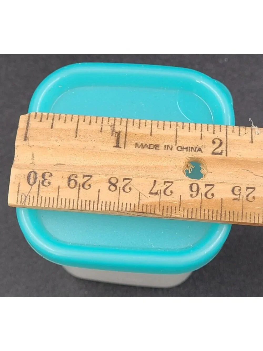 Set of 4 Mini Square Containers 2068A-9 Clear/Turquoise 80ml New